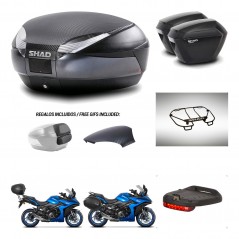 SHAD Suitcases sh23 + mounting bracket trunk SH48 backrest cover accessories 49 L KIT-476164