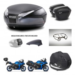 SHAD Suitcases sh23 + mounting bracket trunk SH48 backrest cover accessories 49 L KIT-476170