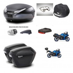 SHAD Maletas sh23 + soporte montaje baul SH48 tapa respaldo accesorios 49 L KIT-476176