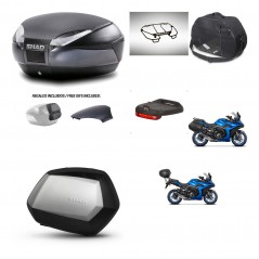 SHAD SH35 PREMIUM suitcases + mounting bracket SH48 trunk backrest cover accessories 49 L KIT-476177