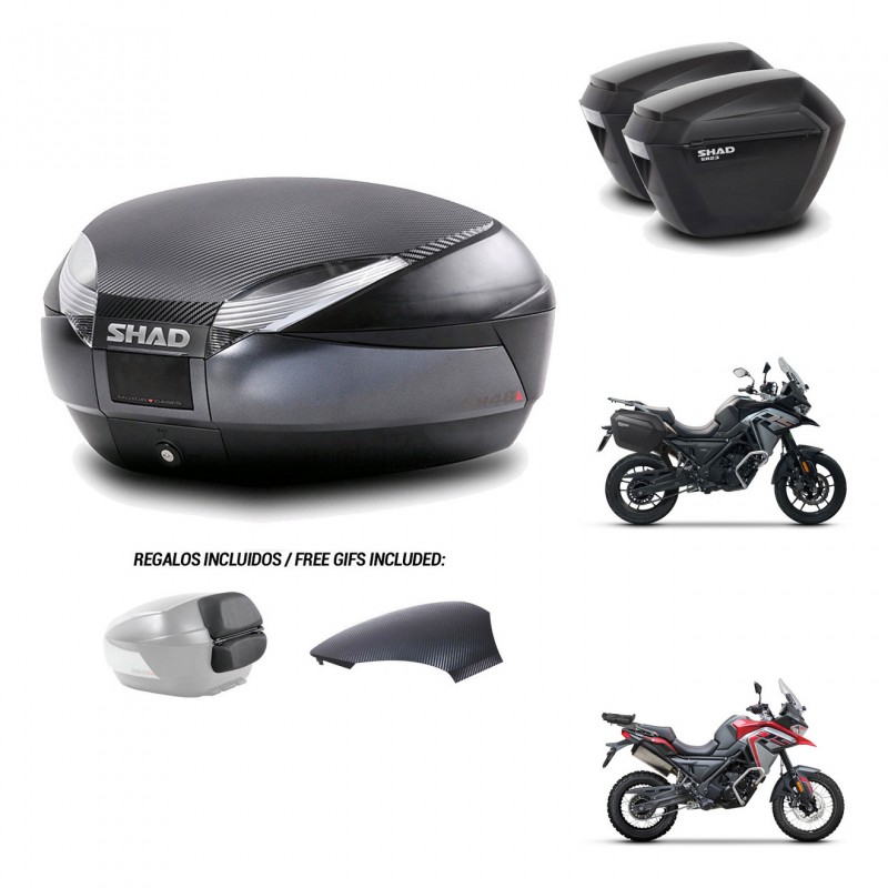 SHAD Suitcases sh23 + mounting bracket trunk SH48 backrest cover 49 L KIT-476182