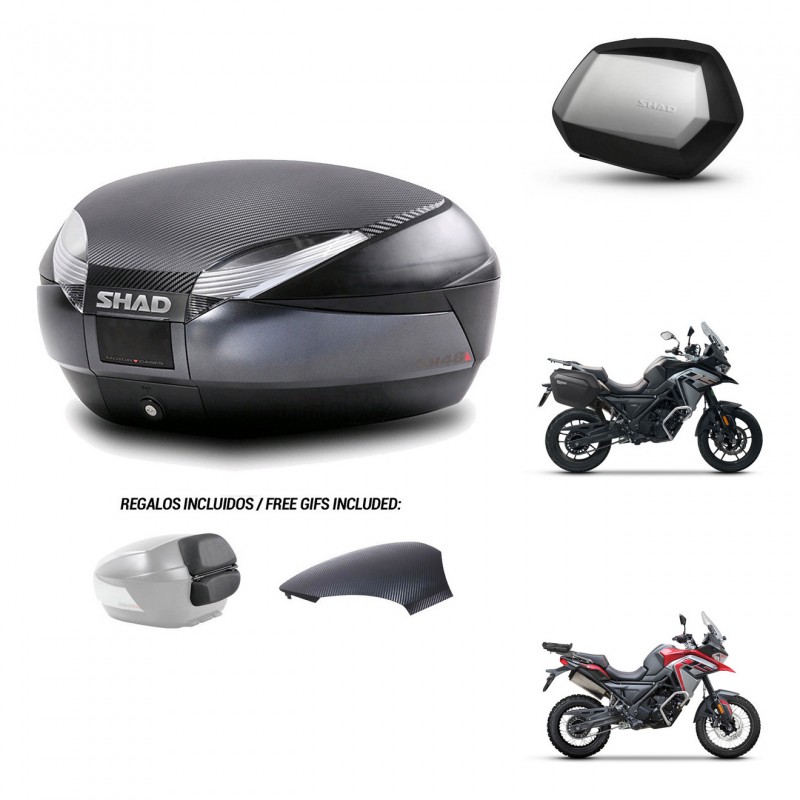 SHAD SH35 PREMIUM suitcases + mounting bracket SH48 trunk backrest cover 49 L KIT-476183