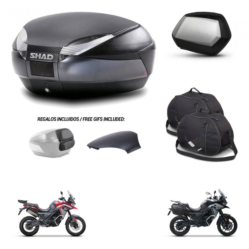 SHAD SH35 PREMIUM suitcases + mounting bracket SH48 trunk backrest cover accessories 49 L KIT-476184