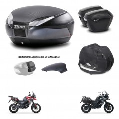 SHAD Maletas sh23 + soporte montaje baul SH48 tapa respaldo accesorios 49 L KIT-476194
