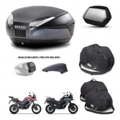SHAD SH35 PREMIUM suitcases + mounting bracket SH48 trunk backrest cover accessories 49 L KIT-476196