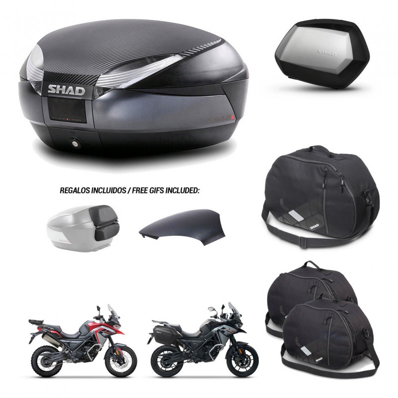 SHAD SH35 PREMIUM suitcases + mounting bracket SH48 trunk backrest cover accessories 49 L KIT-476196