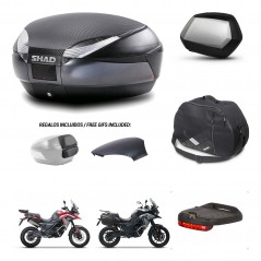 SHAD SH35 PREMIUM suitcases + mounting bracket SH48 trunk backrest cover accessories 49 L KIT-476201