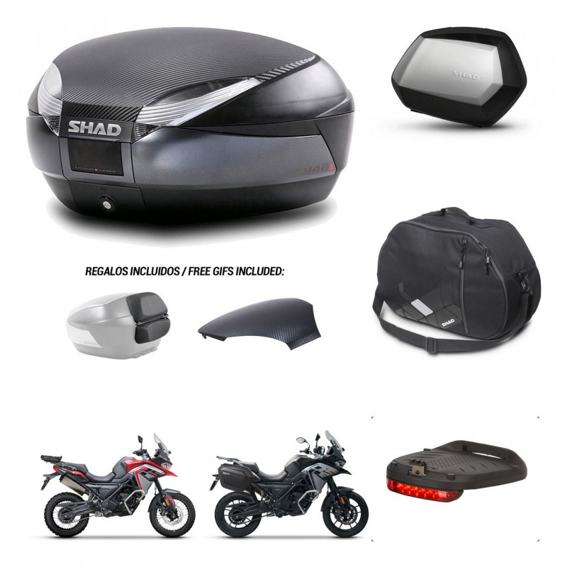SHAD SH35 PREMIUM suitcases + mounting bracket SH48 trunk backrest cover accessories 49 L KIT-476201