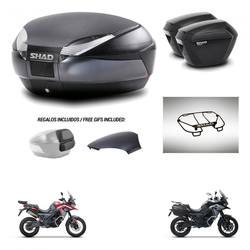 SHAD Suitcases sh23 + mounting bracket trunk SH48 backrest cover accessories 49 L KIT-476206