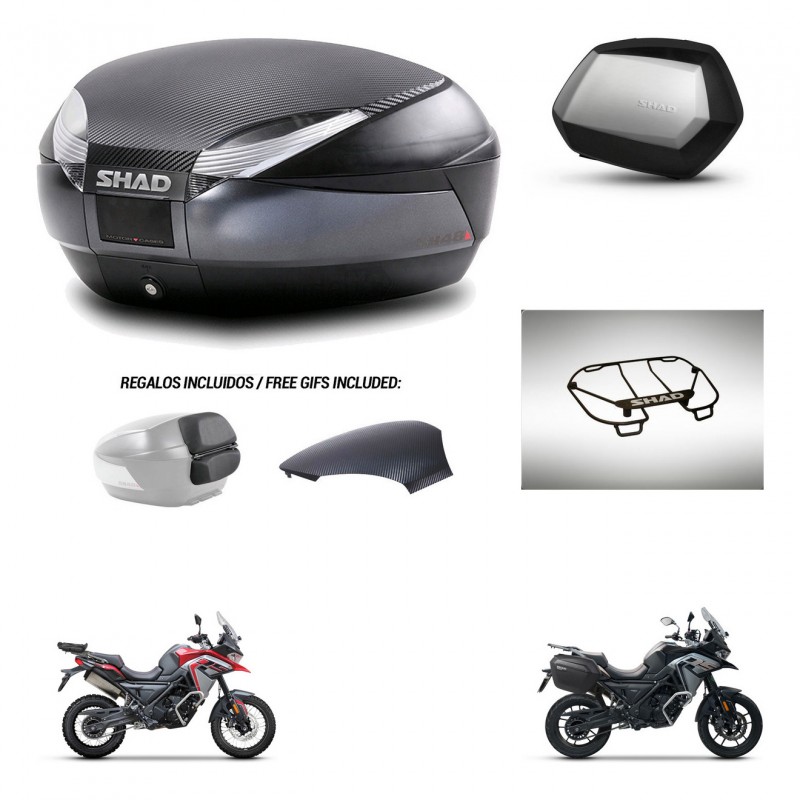 SHAD SH35 PREMIUM suitcases + mounting bracket SH48 trunk backrest cover accessories 49 L KIT-476207