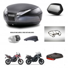 SHAD SH35 PREMIUM suitcases + mounting bracket SH48 trunk backrest cover accessories 49 L KIT-476213
