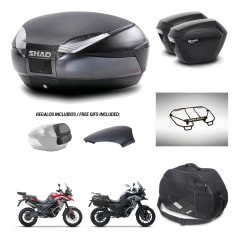 SHAD Maletas sh23 + soporte montaje baul SH48 tapa respaldo accesorios 49 L KIT-476218