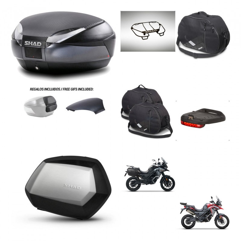 SHAD SH35 PREMIUM suitcases + mounting bracket SH48 trunk backrest cover accessories 49 L KIT-476226