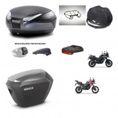 SHAD SH23 alu suitcases + mounting bracket SH48 trunk backrest cover accessories 49 L KIT-476227