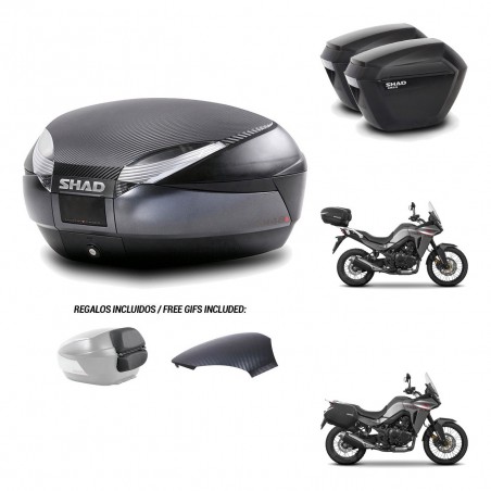 SHAD Suitcases sh23 + mounting bracket trunk SH48 backrest cover 49 L KIT-476230