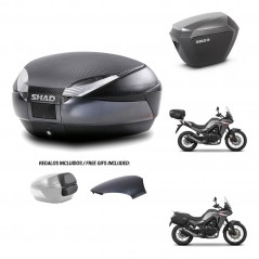SHAD SH23 alu suitcases + mounting bracket SH48 trunk backrest cover 49 L KIT-476233