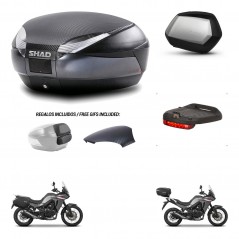 SHAD SH35 PREMIUM suitcases + mounting bracket SH48 trunk backrest cover accessories 49 L KIT-476237