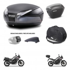SHAD SH23 alu suitcases + mounting bracket SH48 trunk backrest cover accessories 49 L KIT-476245