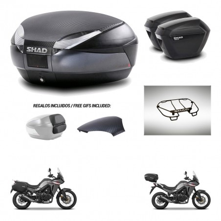 SHAD Maletas sh23 + soporte montaje baul SH48 tapa respaldo accesorios 49 L KIT-476254