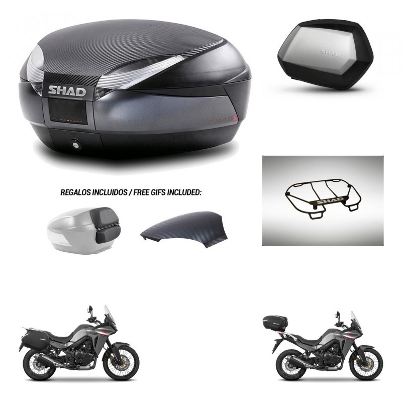 SHAD SH35 PREMIUM suitcases + mounting bracket SH48 trunk backrest cover accessories 49 L KIT-476255