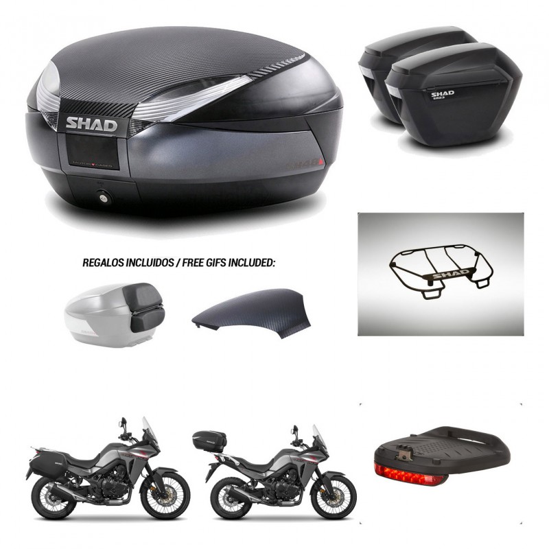 SHAD Suitcases sh23 + mounting bracket trunk SH48 backrest cover accessories 49 L KIT-476260