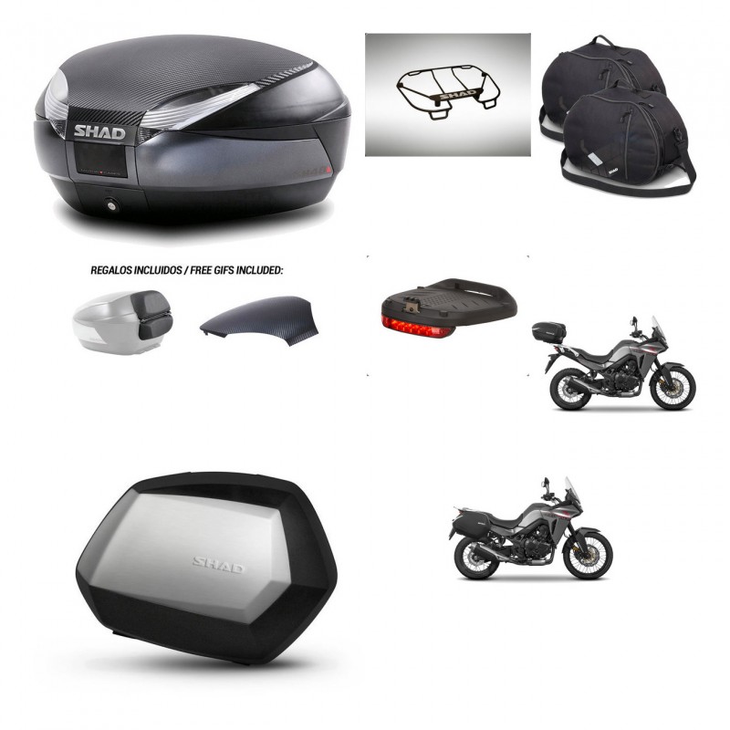 SHAD SH35 PREMIUM suitcases + mounting bracket SH48 trunk backrest cover accessories 49 L KIT-476262