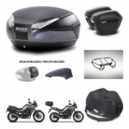SHAD Maletas sh23 + soporte montaje baul SH48 tapa respaldo accesorios 49 L KIT-476266