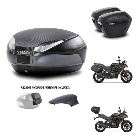 SHAD Suitcases sh23 + mounting bracket trunk SH48 backrest cover 49 L KIT-476278