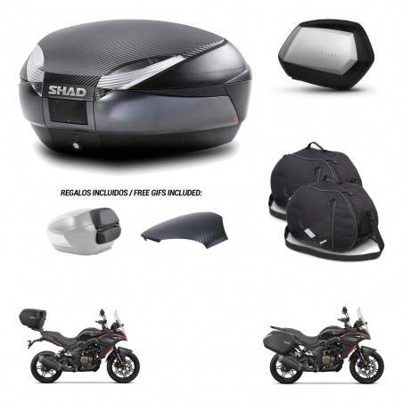 SHAD SH35 PREMIUM suitcases + mounting bracket SH48 trunk backrest cover accessories 49 L KIT-476280