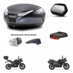 SHAD SH35 PREMIUM suitcases + mounting bracket SH48 trunk backrest cover accessories 49 L KIT-476285