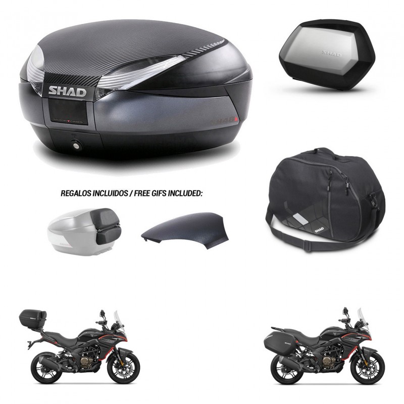 SHAD SH35 PREMIUM suitcases + mounting bracket SH48 trunk backrest cover accessories 49 L KIT-476291