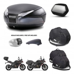 SHAD SH35 PREMIUM suitcases + mounting bracket SH48 trunk backrest cover accessories 49 L KIT-476292