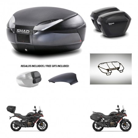 SHAD Suitcases sh23 + mounting bracket trunk SH48 backrest cover accessories 49 L KIT-476302