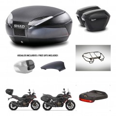 SHAD Suitcases sh23 + mounting bracket trunk SH48 backrest cover accessories 49 L KIT-476308