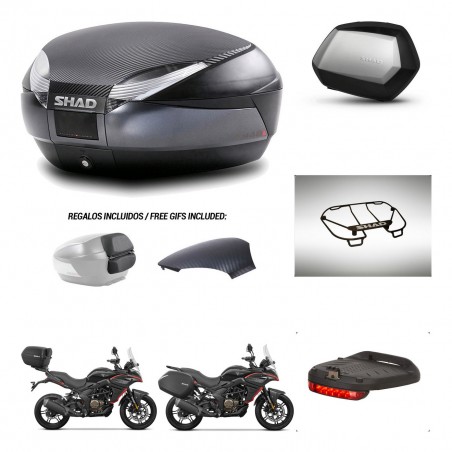 SHAD SH35 PREMIUM suitcases + mounting bracket SH48 trunk backrest cover accessories 49 L KIT-476309