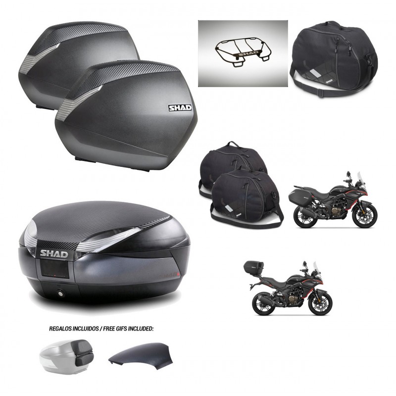 SHAD Baul SH48 tapa respaldo + soporte montaje maletas SH36 accesorios 49 L KIT-476313