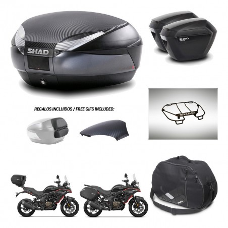 SHAD Suitcases sh23 + mounting bracket trunk SH48 backrest cover accessories 49 L KIT-476314