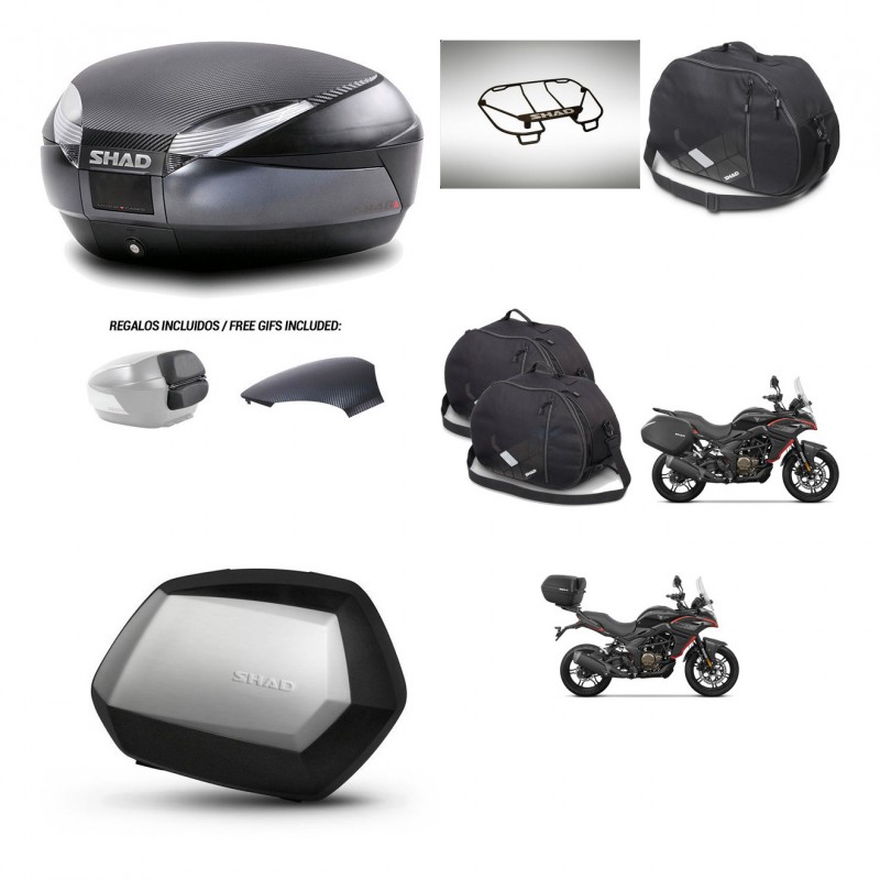 SHAD SH35 PREMIUM suitcases + mounting bracket SH48 trunk backrest cover accessories 49 L KIT-476316