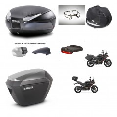 SHAD SH23 alu suitcases + mounting bracket SH48 trunk backrest cover accessories 49 L KIT-476323