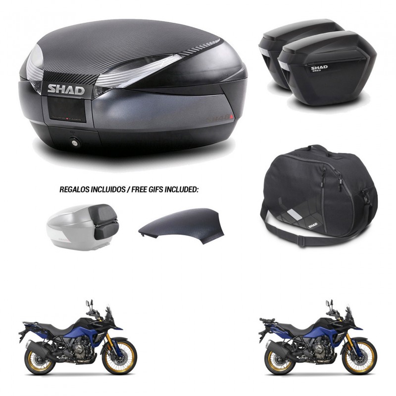 SHAD Suitcases sh23 + mounting bracket trunk SH48 backrest cover accessories 49 L KIT-476338