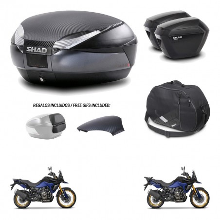 SHAD Maletas sh23 + soporte montaje baul SH48 tapa respaldo accesorios 49 L KIT-476338