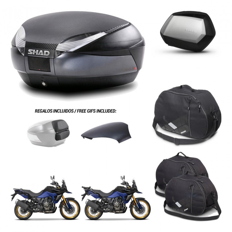 SHAD SH35 PREMIUM suitcases + mounting bracket SH48 trunk backrest cover accessories 49 L KIT-476340