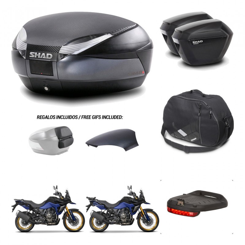 SHAD Suitcases sh23 + mounting bracket trunk SH48 backrest cover accessories 49 L KIT-476344