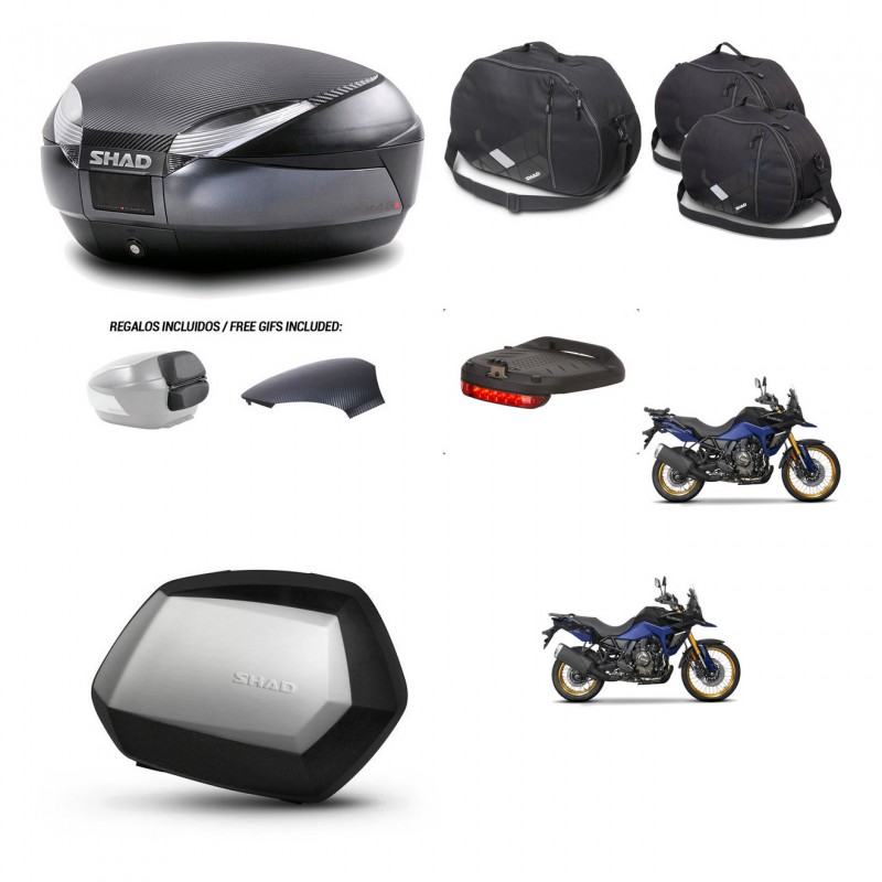 SHAD SH35 PREMIUM suitcases + mounting bracket SH48 trunk backrest cover accessories 49 L KIT-476346