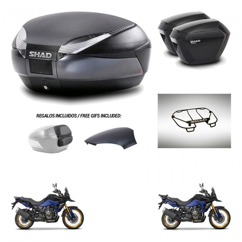 SHAD Suitcases sh23 + mounting bracket trunk SH48 backrest cover accessories 49 L KIT-476350