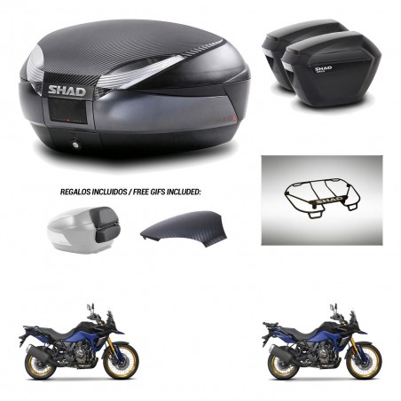 SHAD Maletas sh23 + soporte montaje baul SH48 tapa respaldo accesorios 49 L KIT-476350