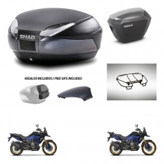 SHAD SH23 alu suitcases + mounting bracket SH48 trunk backrest cover accessories 49 L KIT-476353