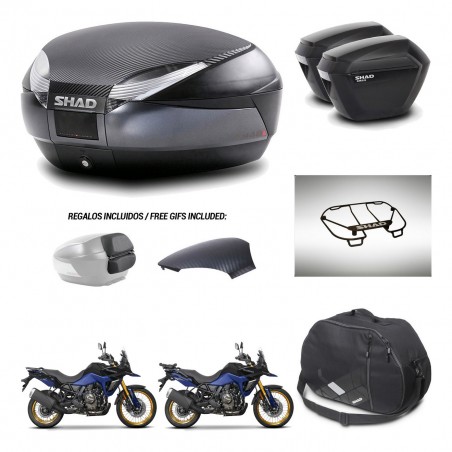 SHAD Maletas sh23 + soporte montaje baul SH48 tapa respaldo accesorios 49 L KIT-476362