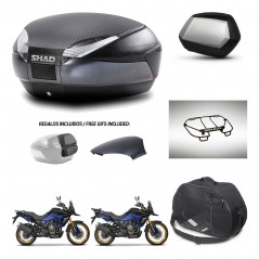 SHAD SH35 PREMIUM suitcases + mounting bracket SH48 trunk backrest cover accessories 49 L KIT-476363