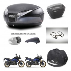 SHAD Maletas sh23 alu + soporte montaje baul SH48 tapa respaldo accesorios 49 L KIT-476365